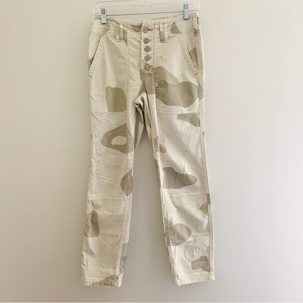 Anthropologie Wanderer Camo Print Distressed Utility Pants Sz 25